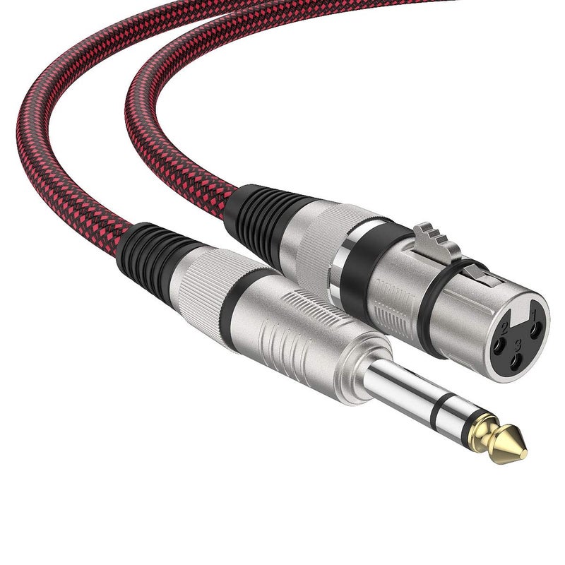 BIFALE 10ft 2Pack Nylon Braided Microphone Cable, Balanced XLR Female to 1/4" TRS, Heavy Duty Mic Cable - Image 1